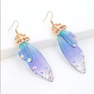 Butterfly Wing Design Drop Earrings